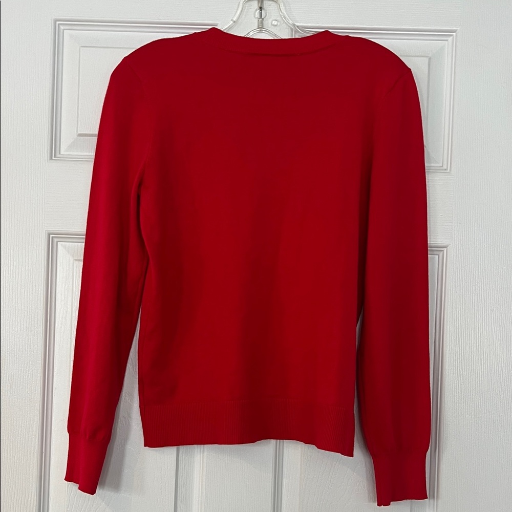 Women's Red Sweater with Joy Design - Picture 4 of 5